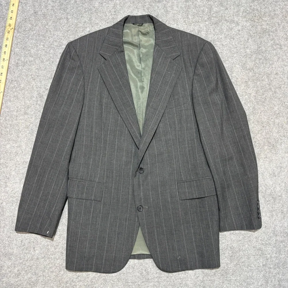 Polo Ralph Lauren Mens Pinstripe Blazer Gray Two Button Sport Coat Suit Jacket